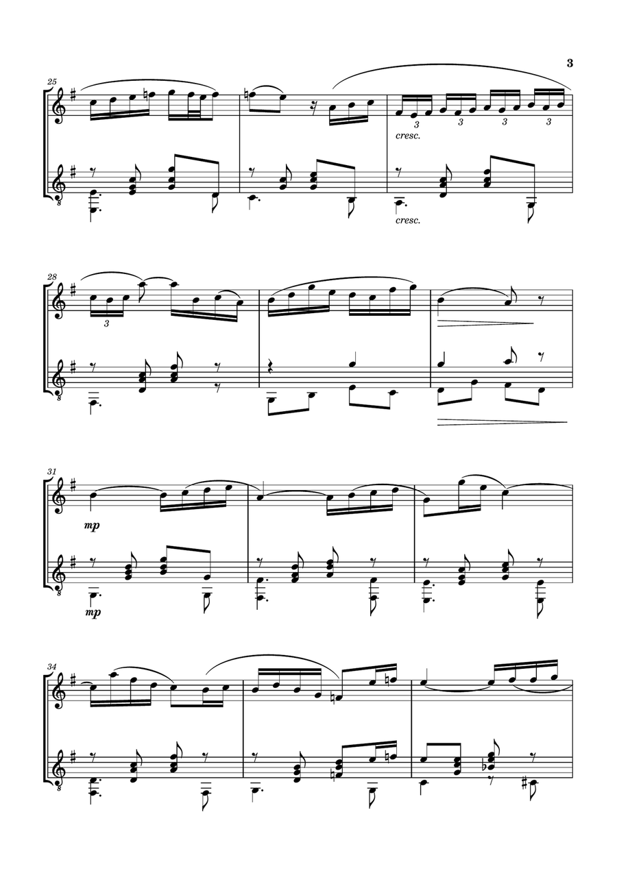 ARIOSO (CANTATA BWV 156) FOR VIOLIN AND GUITAR String Duet scores gallery preview page 4