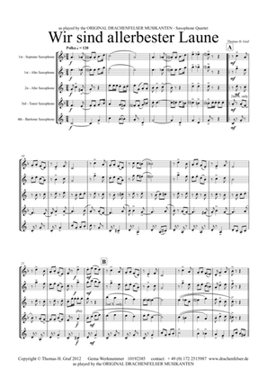 Allerbester Laune - German Polka - Saxophone Quartet