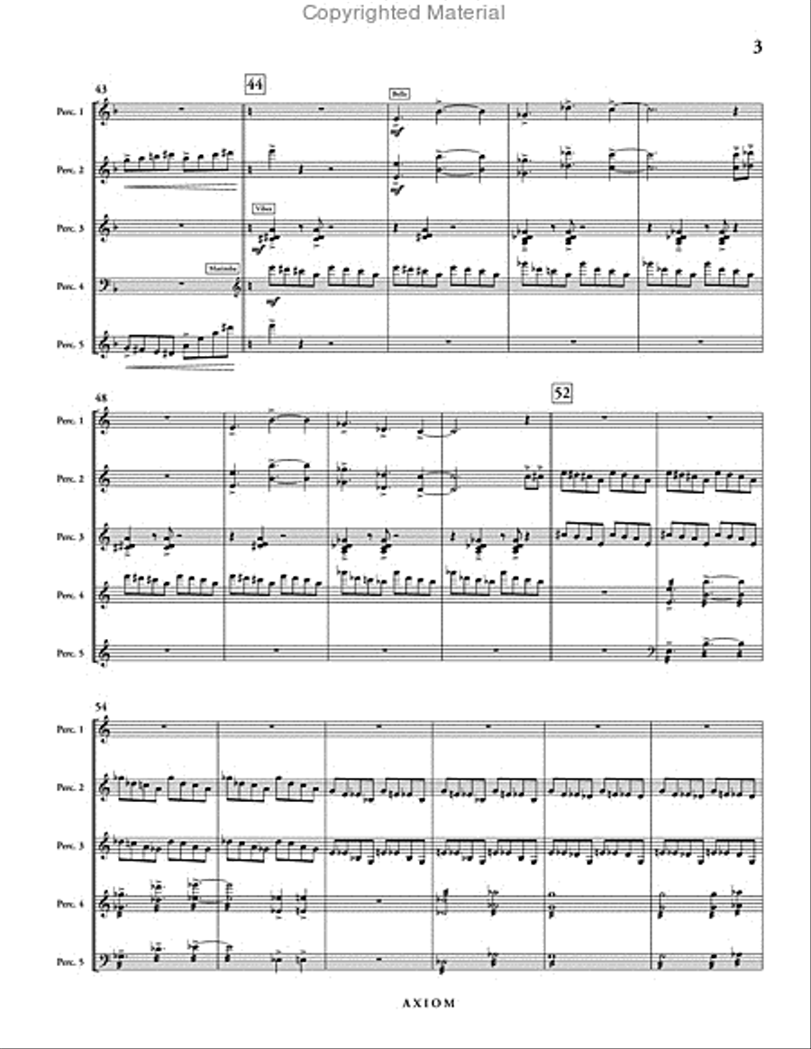 Axiom (score only) Percussion Ensemble scores gallery preview page 4
