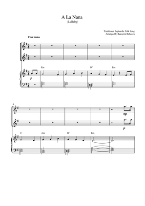 A La Nana (Lullaby) (violin duet and piano accompaniment)