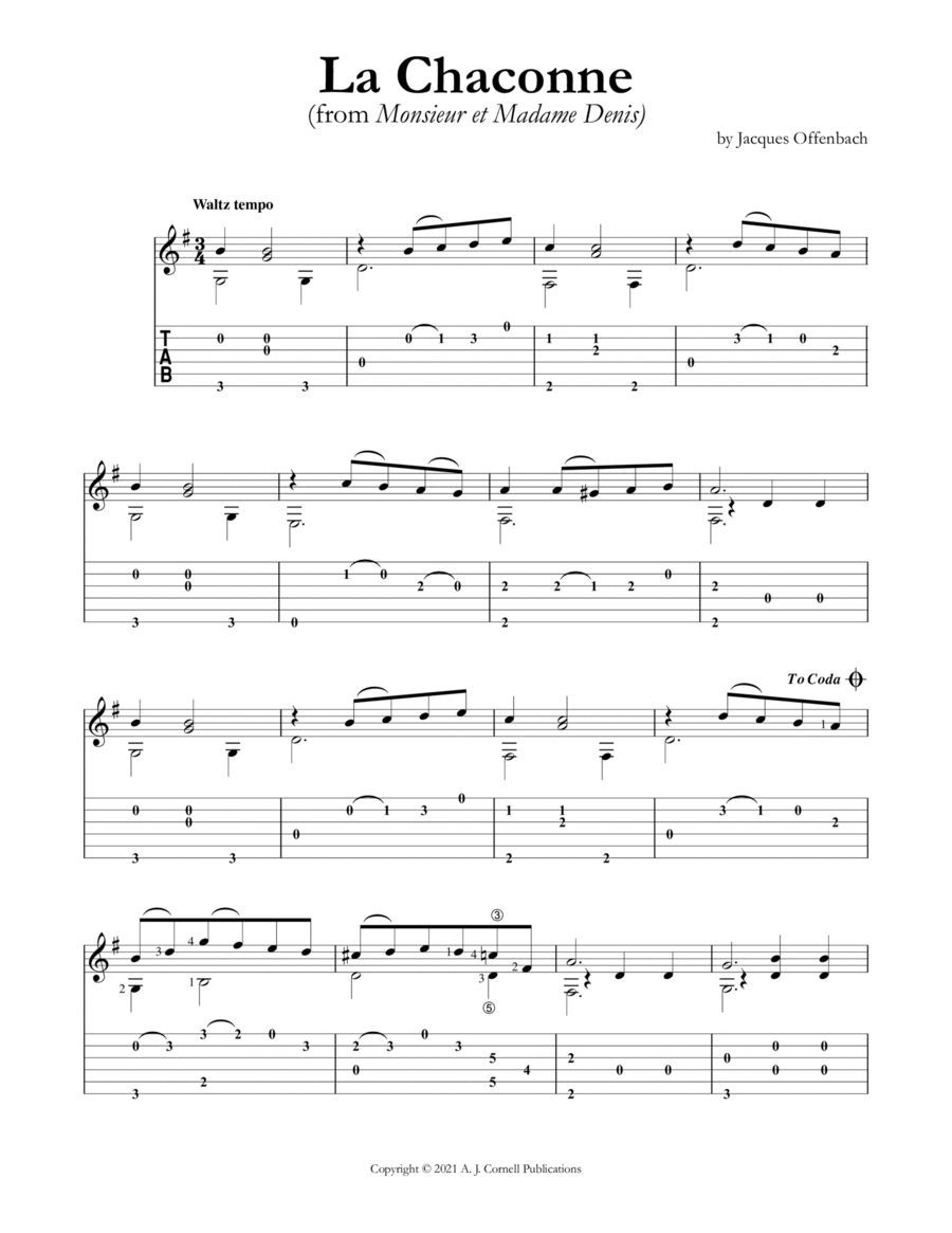 La Chaconne La Chaconne Classical Guitar scores gallery preview page 1