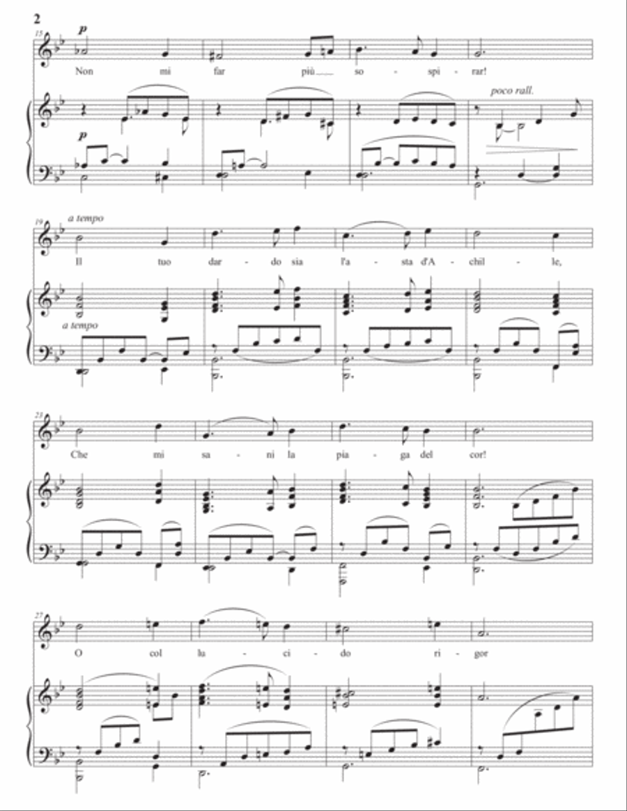 SARTORIO: Dolce Amor, bendato Dio (transposed to G minor) Voice scores gallery preview page 3