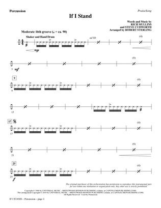 If I Stand (arr. Robert Sterling) - Percussion