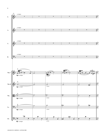 Adagio In Sol Minore (Adagio in G Minor) (arr. Audrey Snyder) - Score