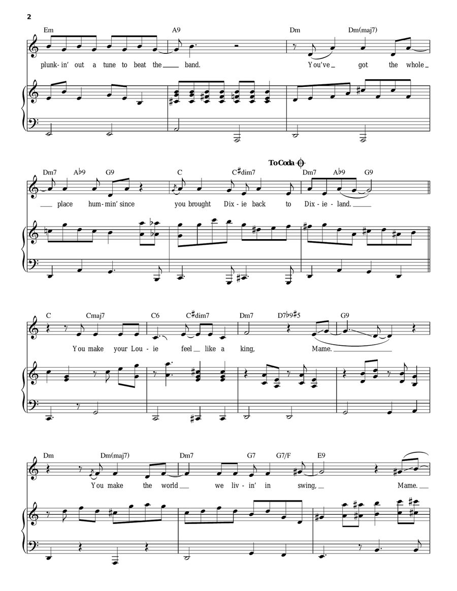 Mame Piano, Vocal scores gallery preview page 2