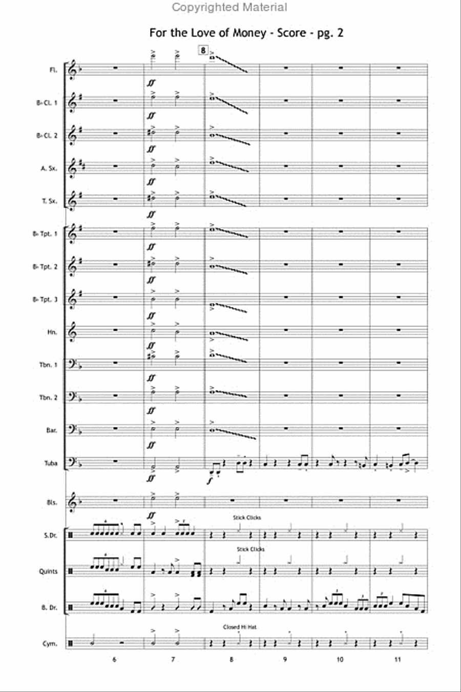 For the Love of Money Marching Band scores gallery preview page 3