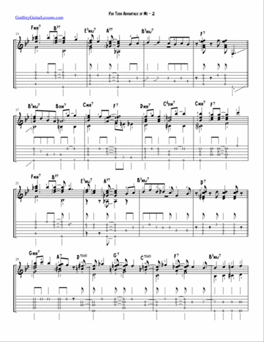 You Took Advantage Of Me from PRESENT ARMS Guitar Tablature scores gallery preview page 2