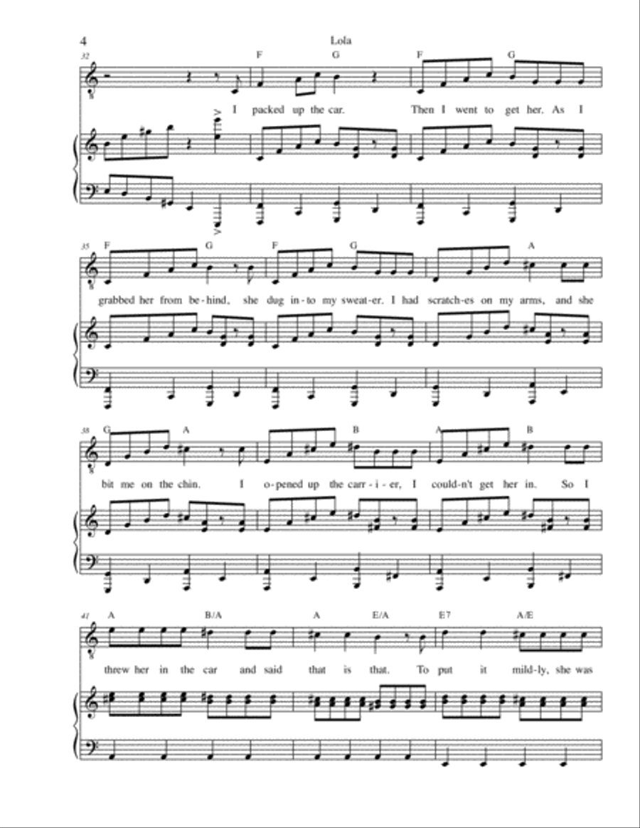 Lola Lola Tenor Voice scores gallery preview page 4