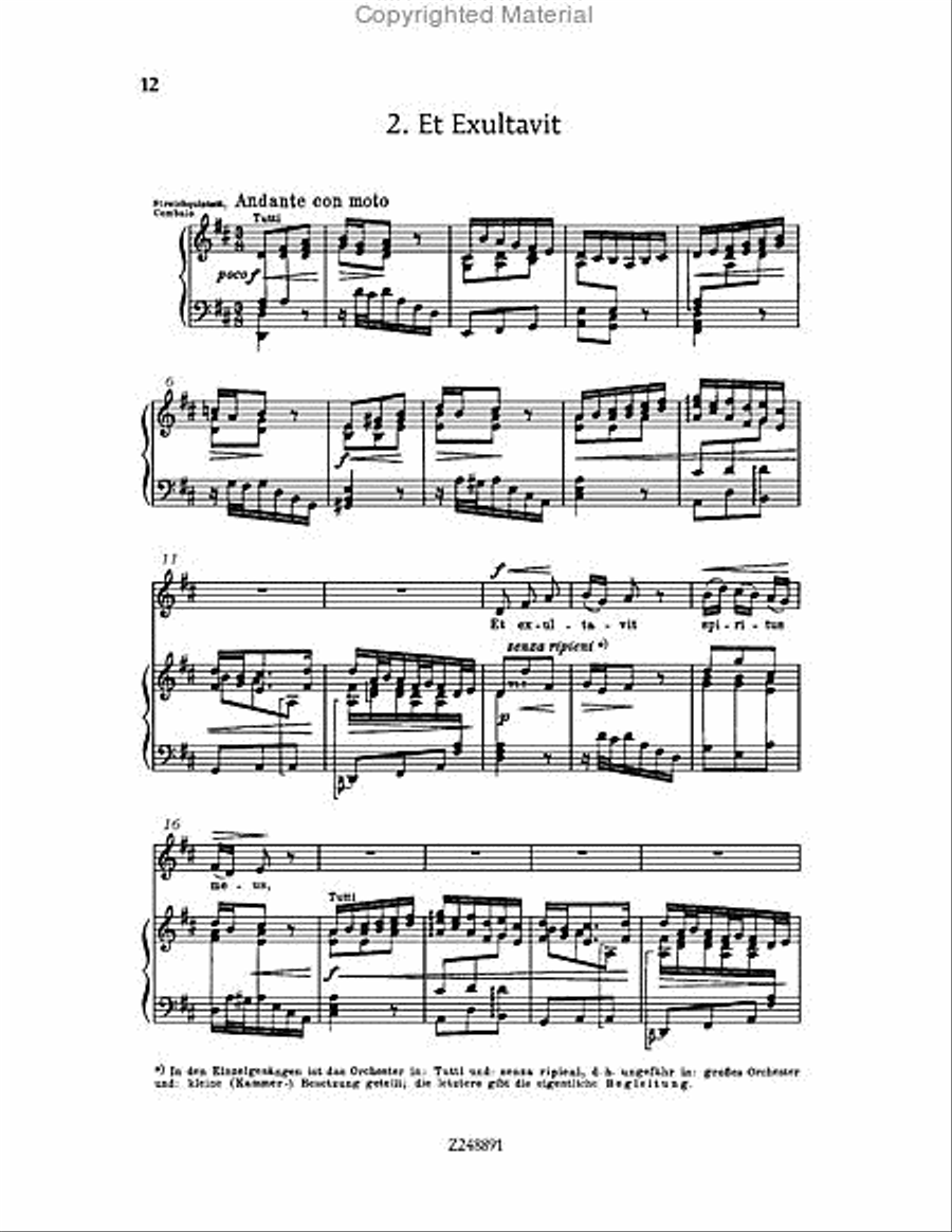 Magnificat in D major, BWV 243 Choir scores gallery preview page 12