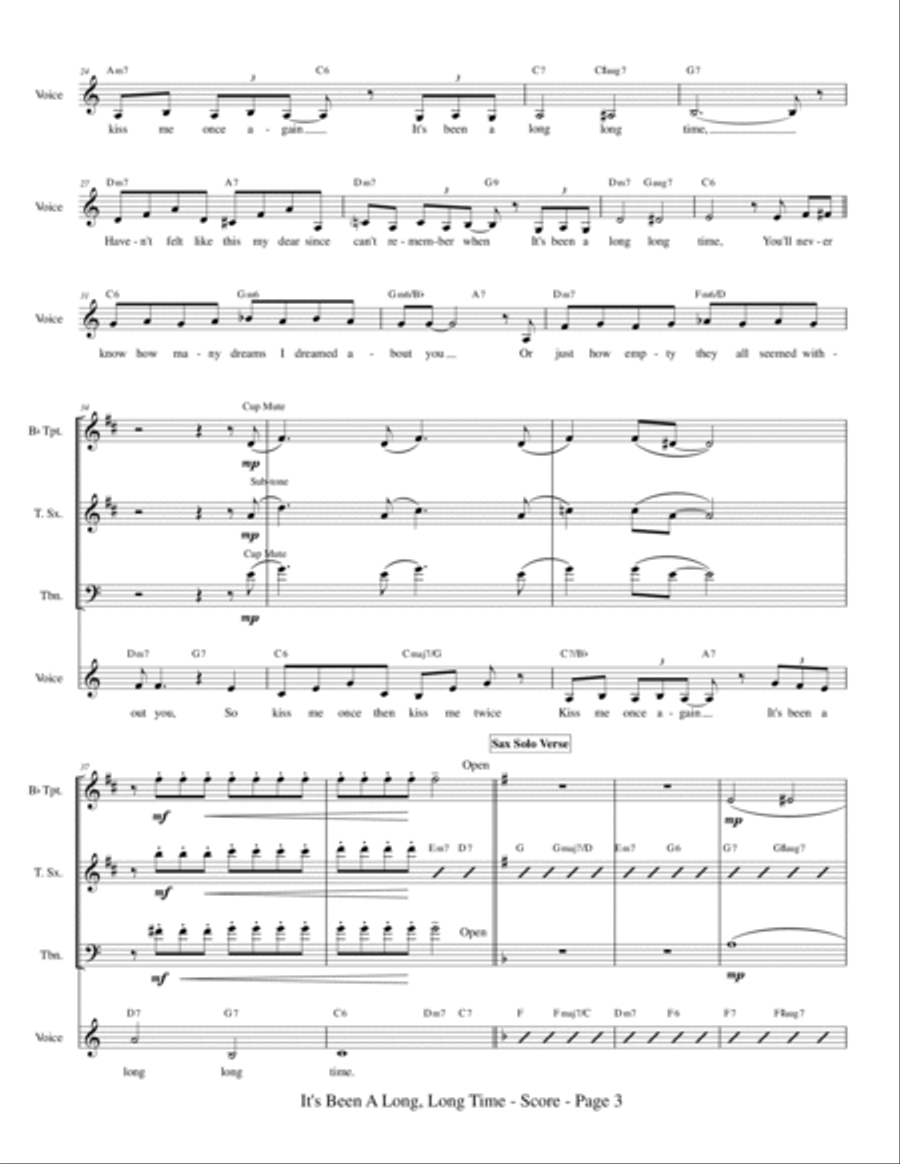 It's Been A Long, Long Time Jazz Ensemble scores gallery preview page 6