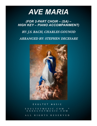 Book cover for Ave Maria (for 2-part choir (SA) - High Key - Piano Accompaniment)