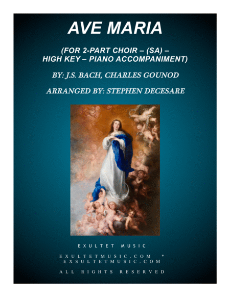 Ave Maria (for 2-part choir (SA) - High Key - Piano Accompaniment) image number null