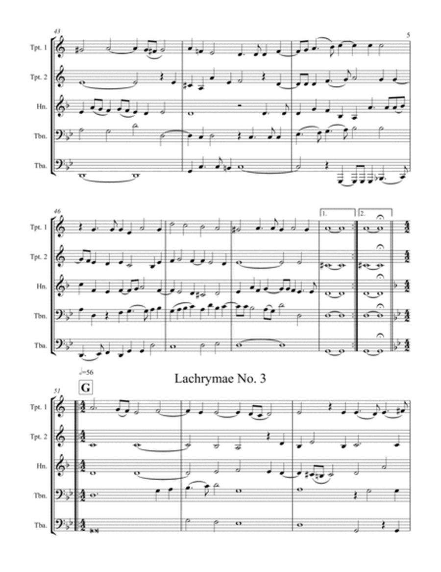 Dowland - 10 Lachrimae (for Brass Quintet) image number null