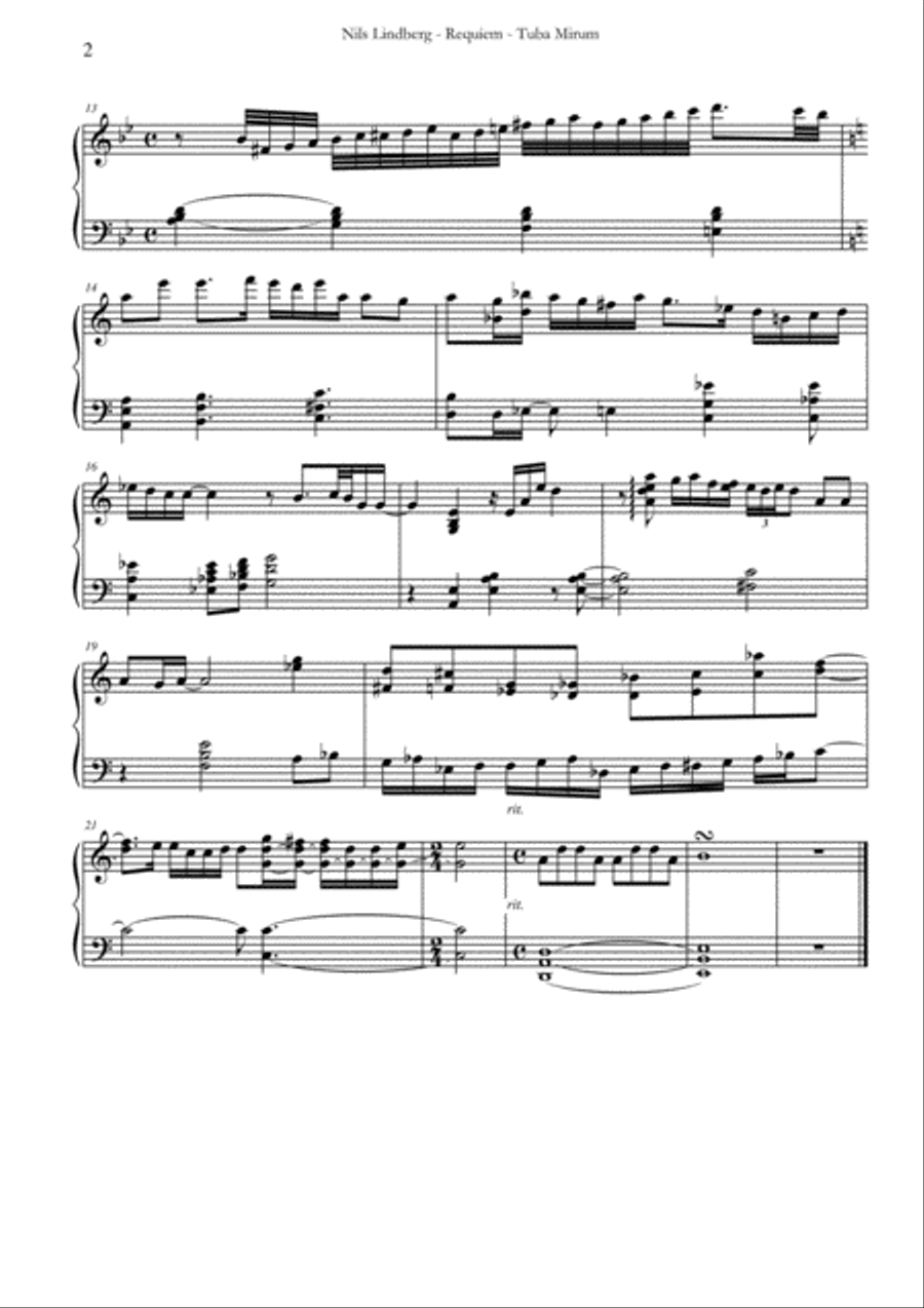 Nils Lindberg - Requiem for Bigband and Choir - Piano Solos image number null
