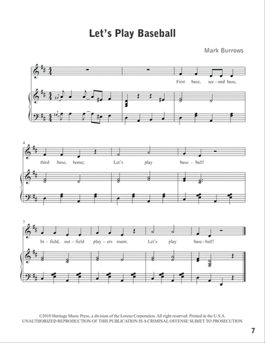 Play Ball! Unison Choir scores gallery preview page 8