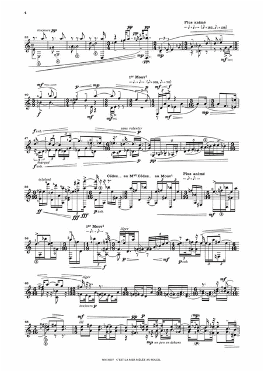 C'est la Mer Mêlée au Soleil Guitar scores gallery preview page 4