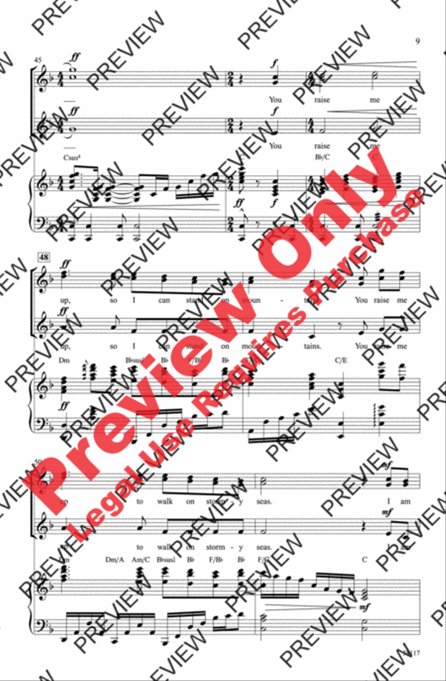 You Raise Me Up Women's Choir scores gallery preview page 9