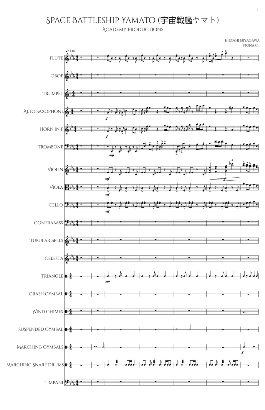 Soreyuke Uchuu Senkan Yamamoto Yooko Suteeji 1 Get Concert Band scores gallery preview page 1
