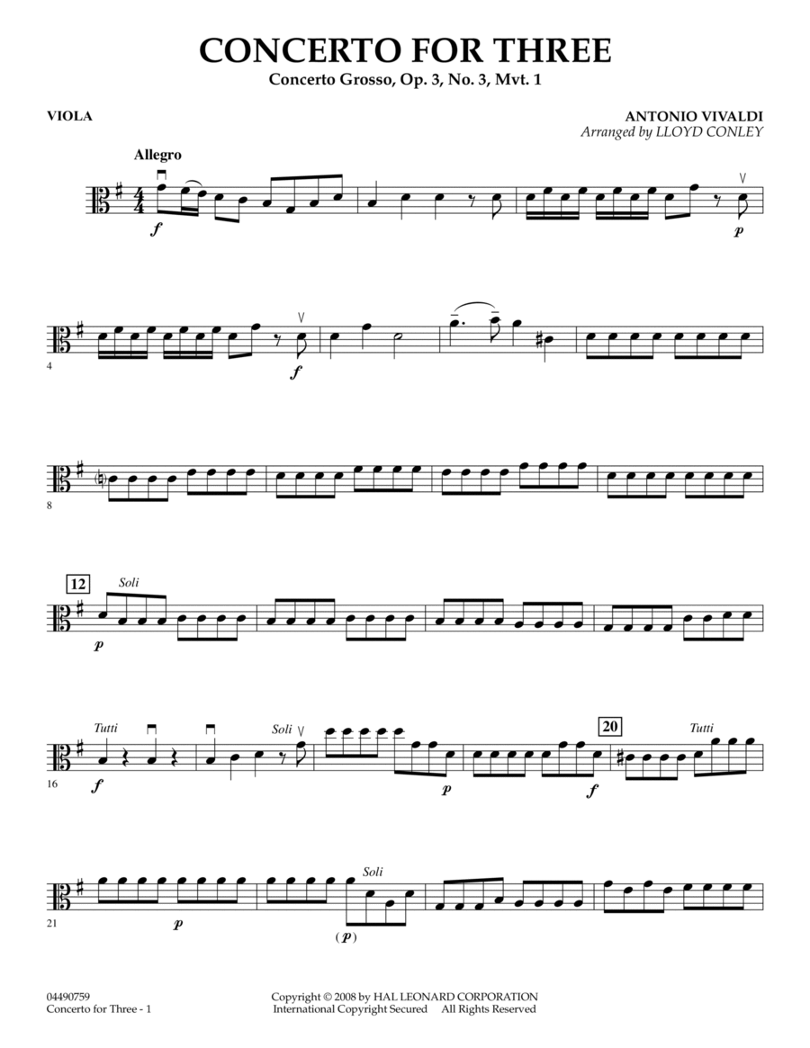 Concerto for Three - Viola