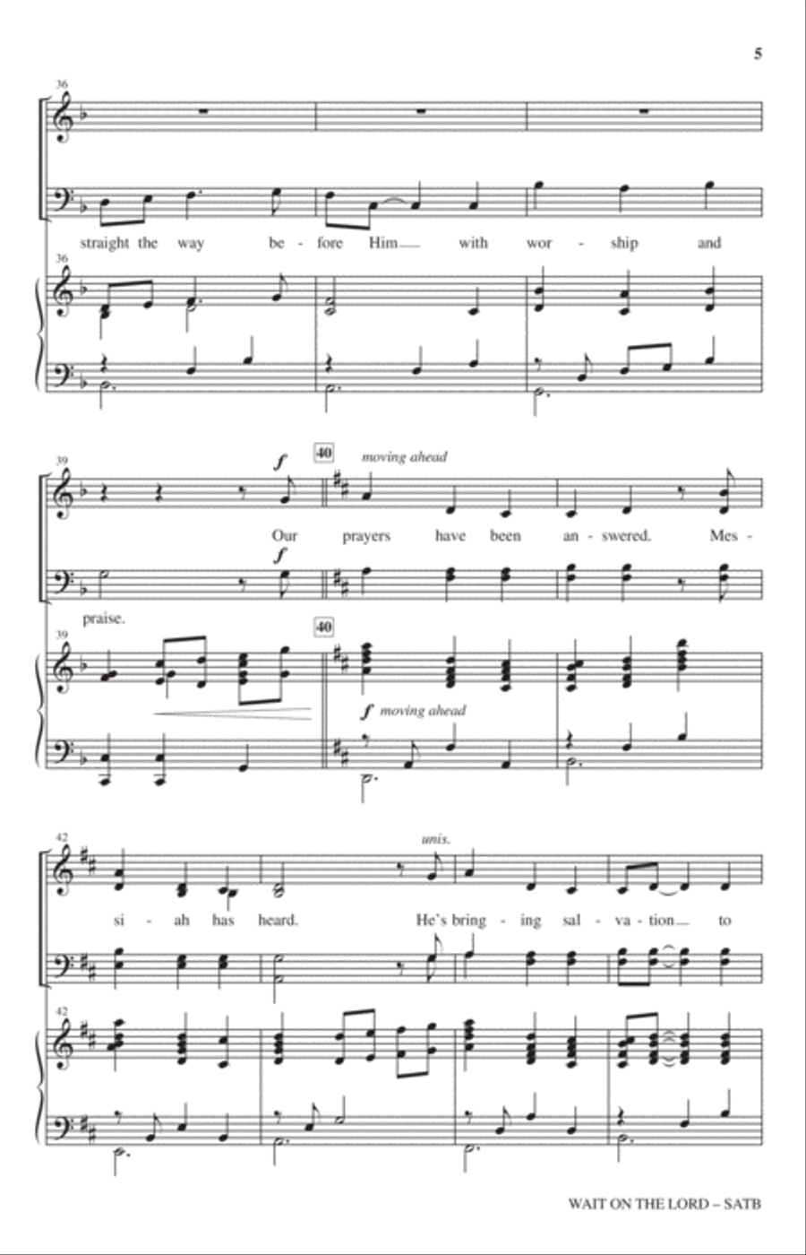 Wait On The Lord 4-Part scores gallery preview page 4
