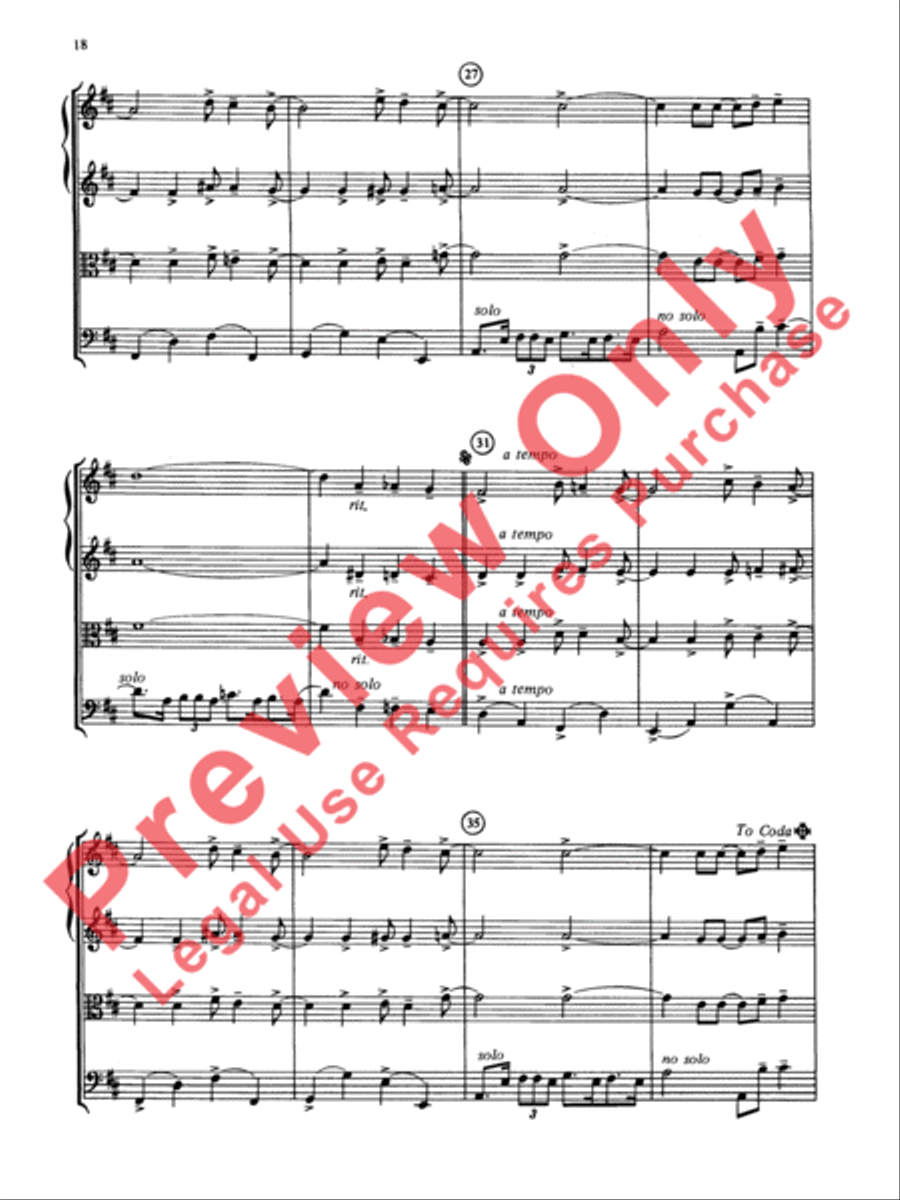 Jazz Classics String Quartet scores gallery preview page 19