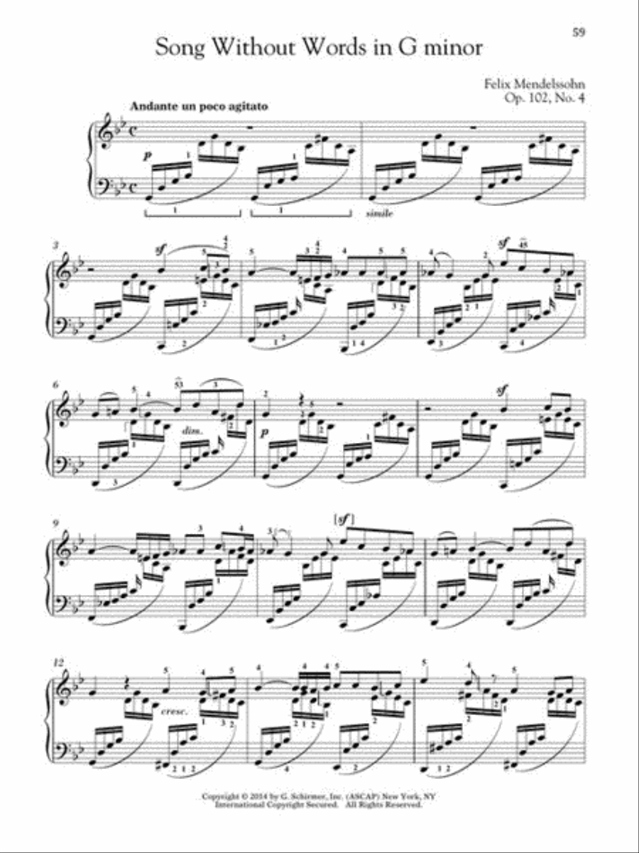 Mendelssohn - Selections from Songs Without Words Piano Solo scores gallery preview page 9