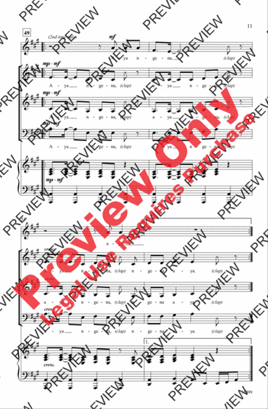 Aya Ngena 3-Part scores gallery preview page 11