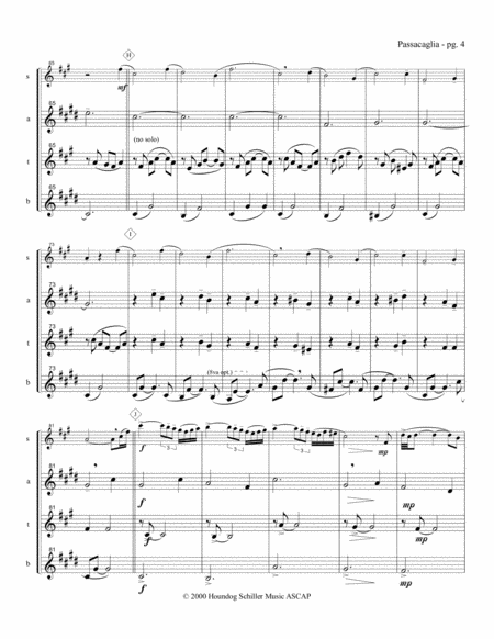 Passacaglia In E Minor For Saxophone Quartet image number null