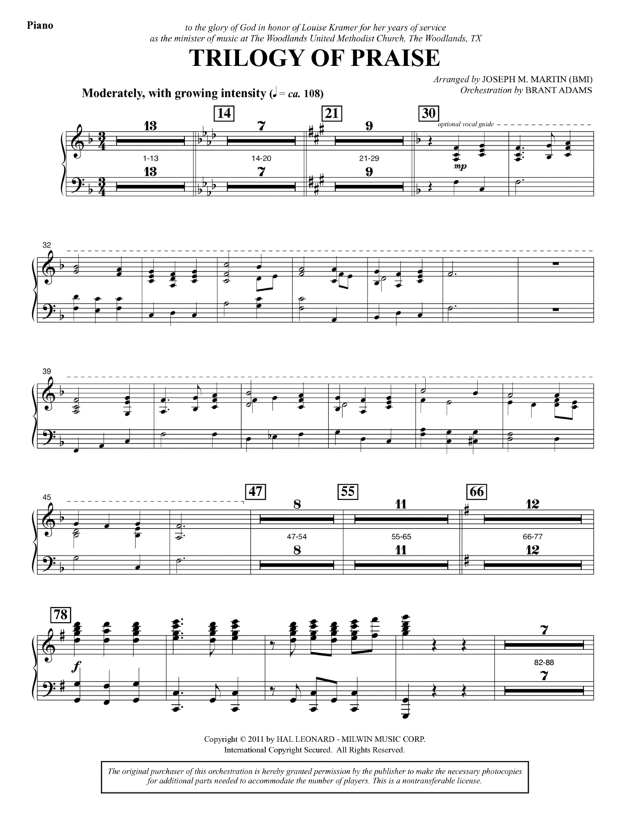 Trilogy Of Praise - Piano Choir scores gallery preview page 1
