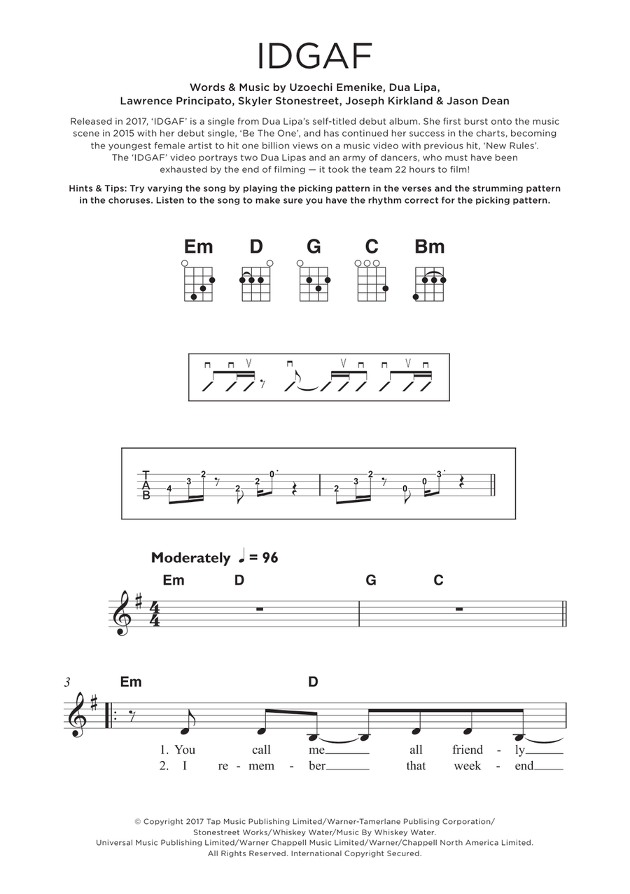 IDGAF IDGAF Ukulele scores gallery preview page 1