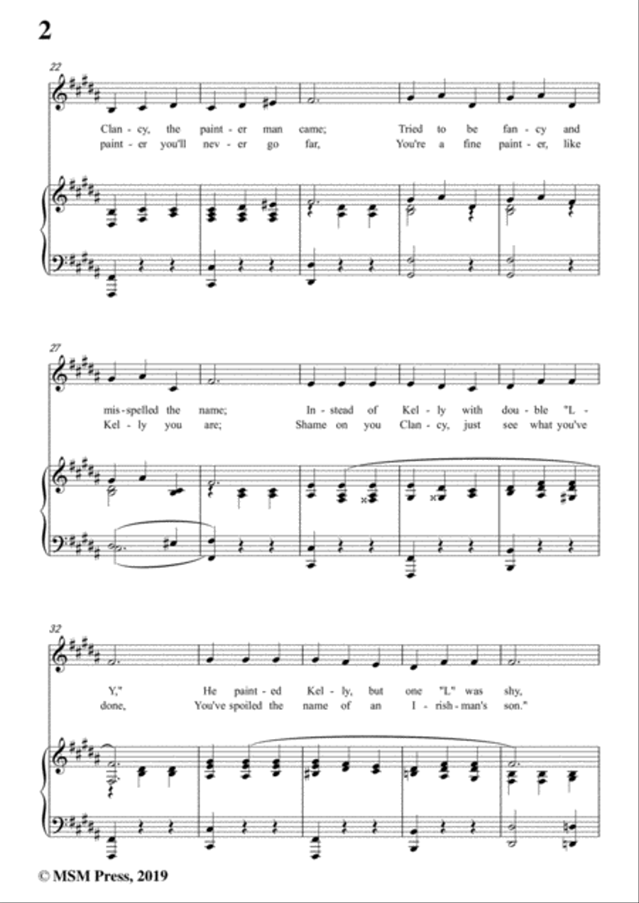 Bert Grant-If I Knock the 'L' Out of Kelly,in B Major,for Voice&Piano Voice scores gallery preview page 4