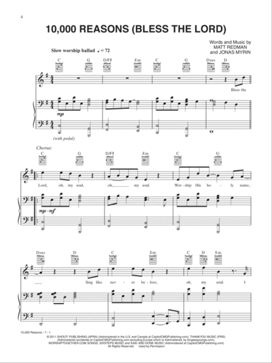 2015 Modern Worship Hits Piano, Vocal, Guitar scores gallery preview page 4