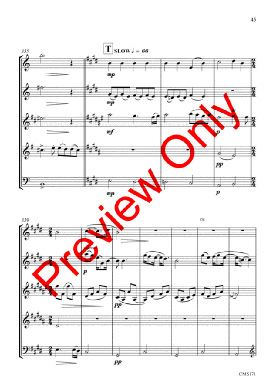 Queen Medley Fantasy Woodwind Quintet scores gallery preview page 48