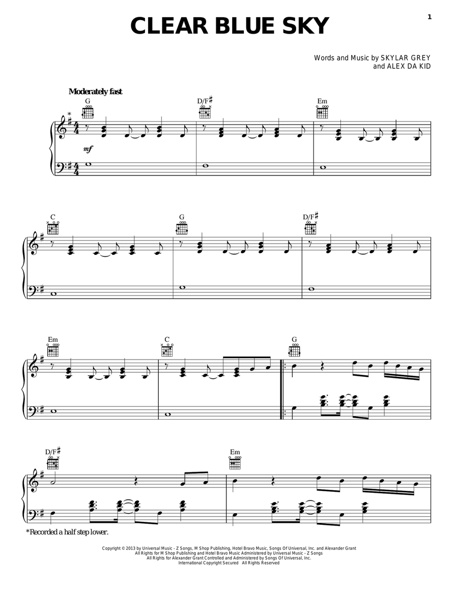Clear Blue Sky Clear Blue Sky Acoustic Guitar scores gallery preview page 1