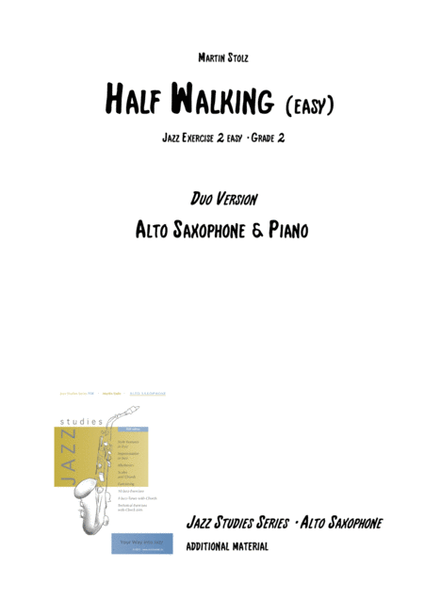 Half Walking - easy version arranged for alto saxophone and piano image number null