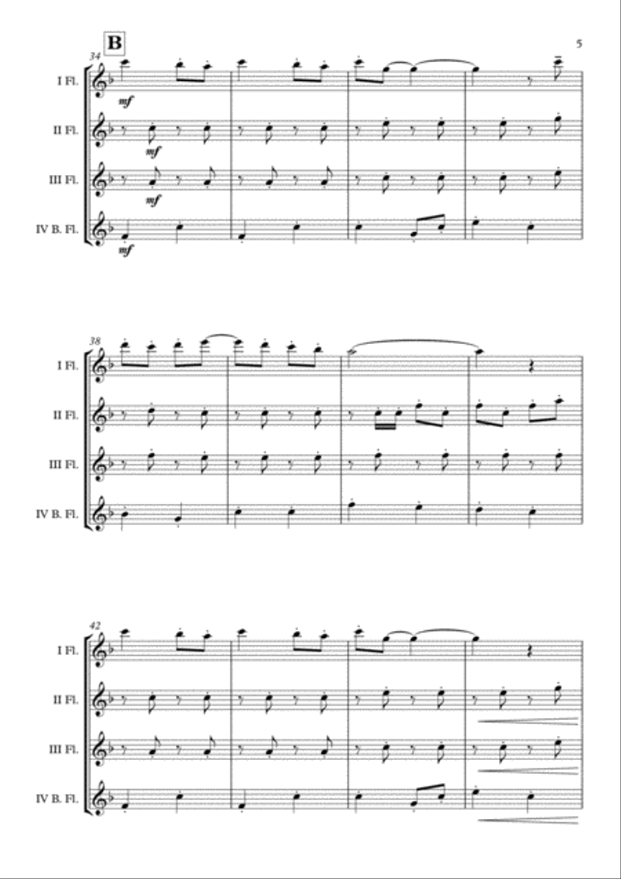 Wallace And Gromit Theme Wallace And Gromit Theme Flute Quartet scores gallery preview page 6