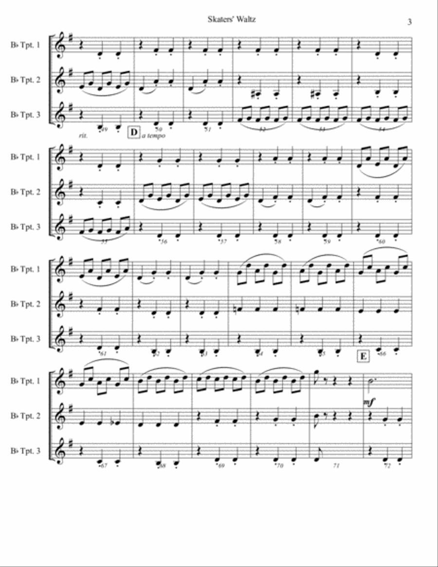 Skaters' Waltz Skaters' Waltz Brass Ensemble scores gallery preview page 3