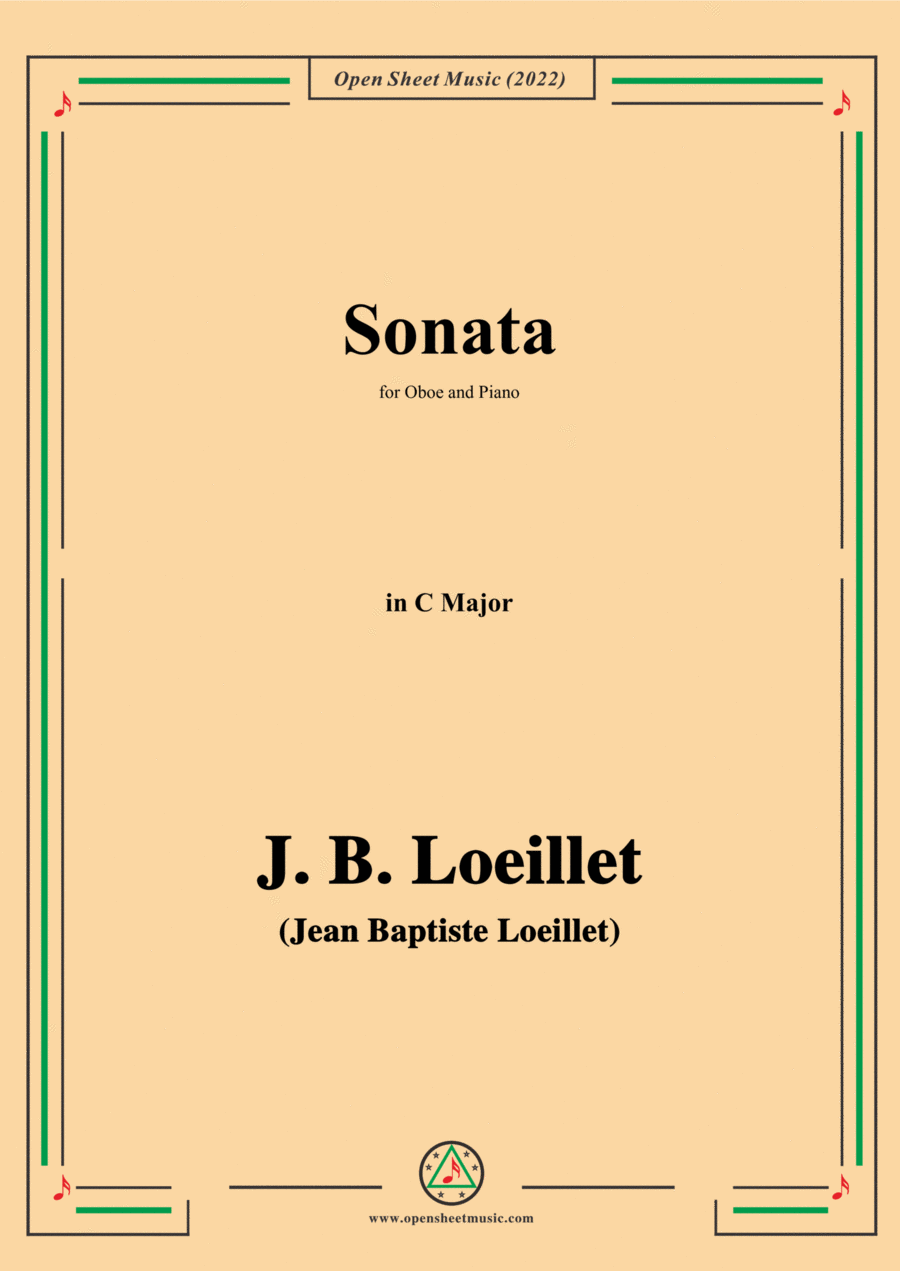 J. B. Loeillet-Sonata,in C Major,for Oboe and Piano Piano scores gallery preview page 1