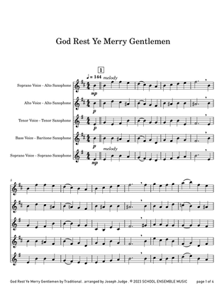 Book cover for God Rest Ye Merry Gentlemen for Saxophone Quartet in Schools