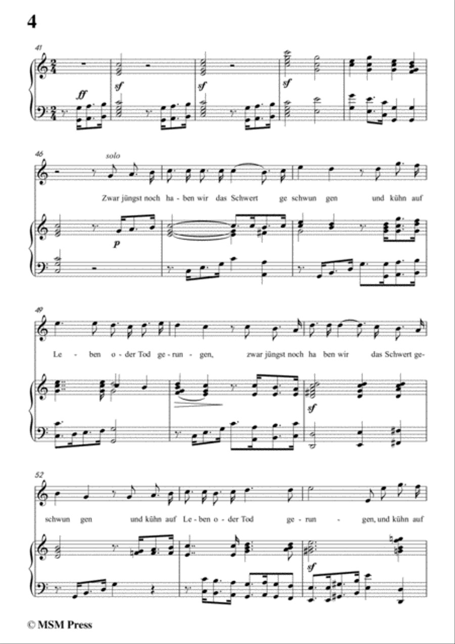 Schubert-Lied eines Kriegers,D.822,in C Major,for Voice and Piano Voice Solo scores gallery preview page 6