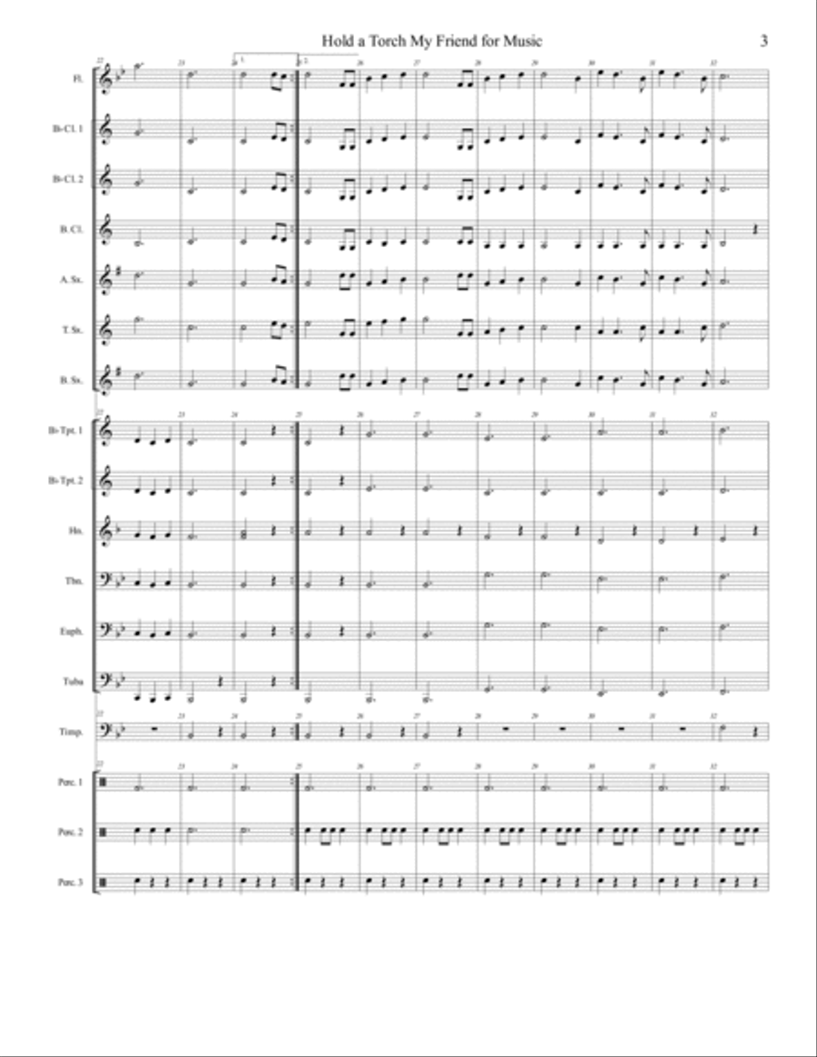 Hold a Torch for Music my friend - Score Only Jazz Ensemble scores gallery preview page 3