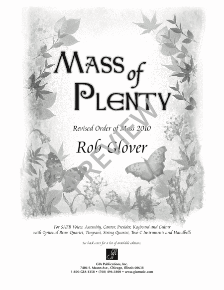 Mass of Plenty (Full Score)