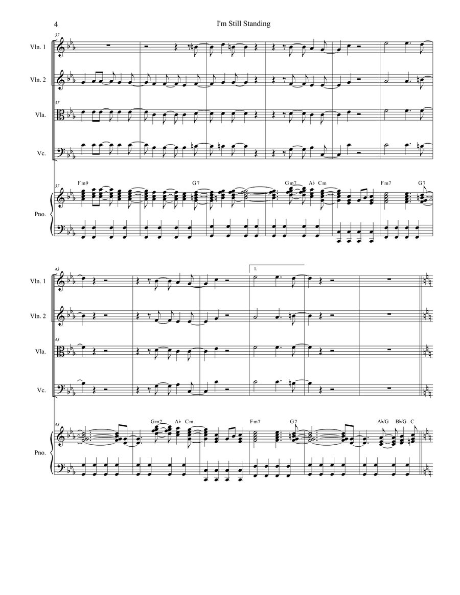 I'm Still Standing I'm Still Standing String Quartet scores gallery preview page 4