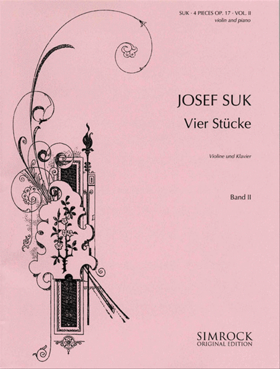 4 Pieces Op17/2 Vn by Josef Suk Violin Solo - Sheet Music