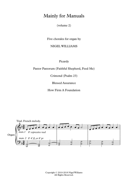 Mainly for Manuals, volume 2. Five Chorales for Organ
