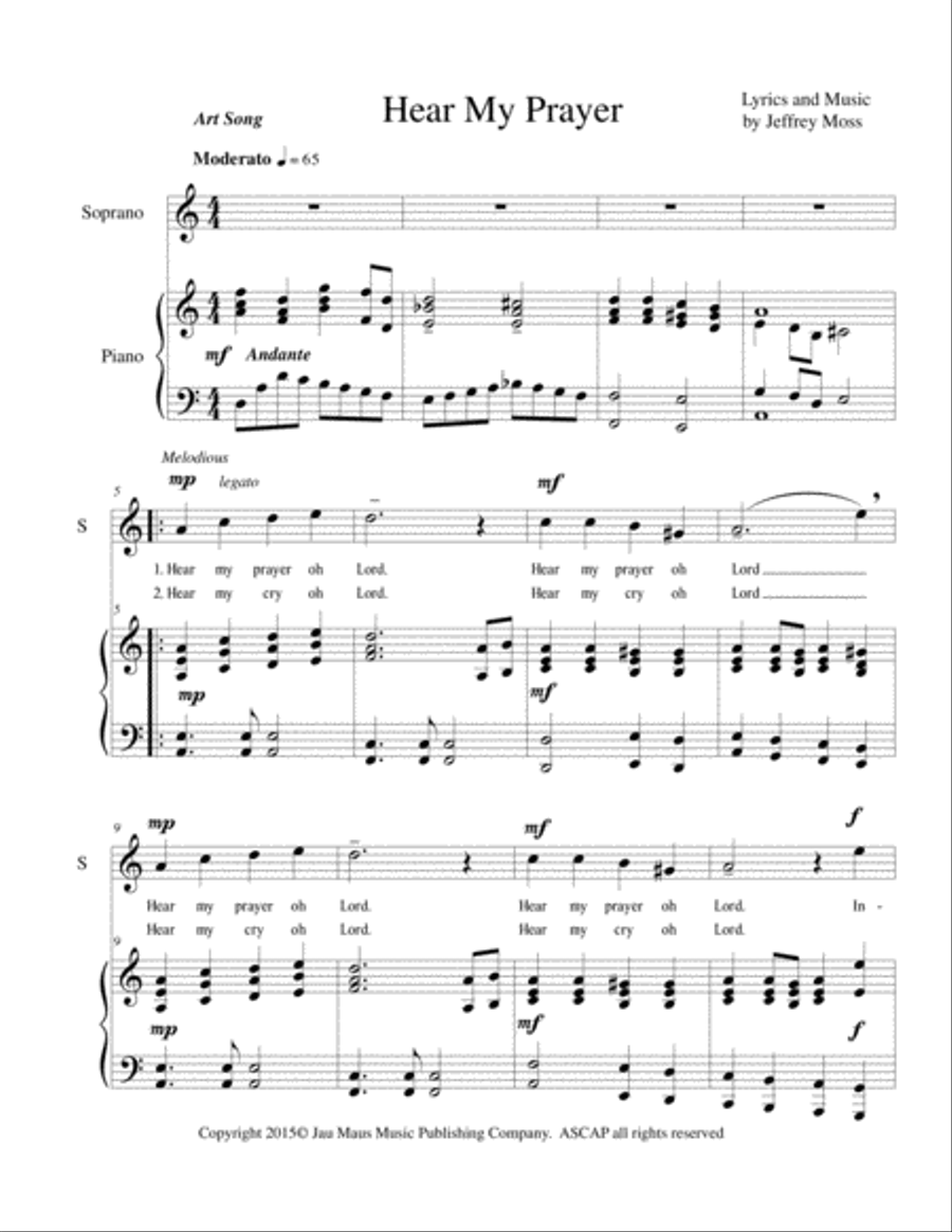 Hear My Prayer Voice Solo scores gallery preview page 1