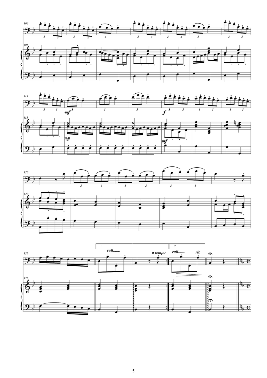 Vivaldi - Cello Sonata No.4 in B flat Op.14 RV 45 for Cello and Cembalo (or Piano) String Duet scores gallery preview page 5