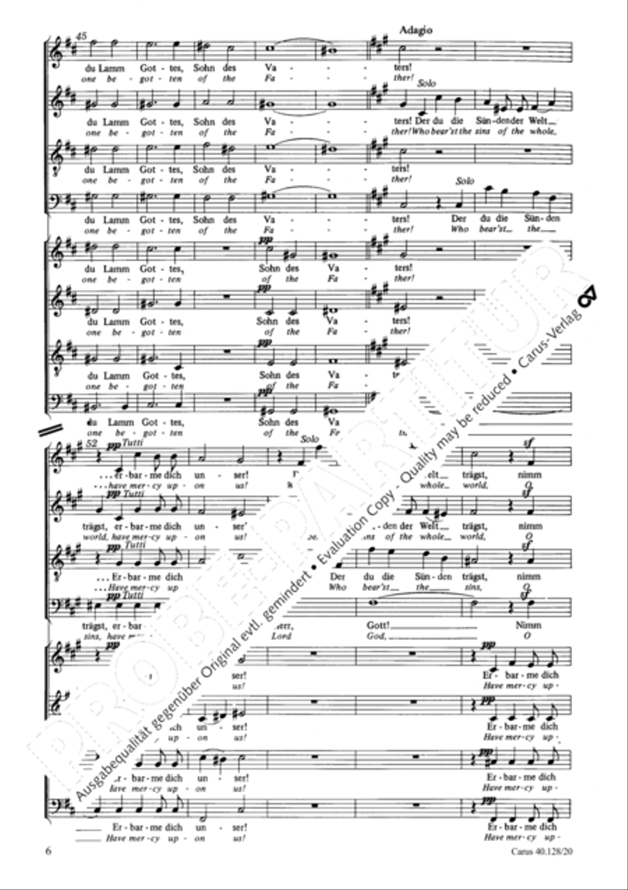 Glory to god in the highest (Ehre sei Gott in der Hohe) 4-Part scores gallery preview page 7