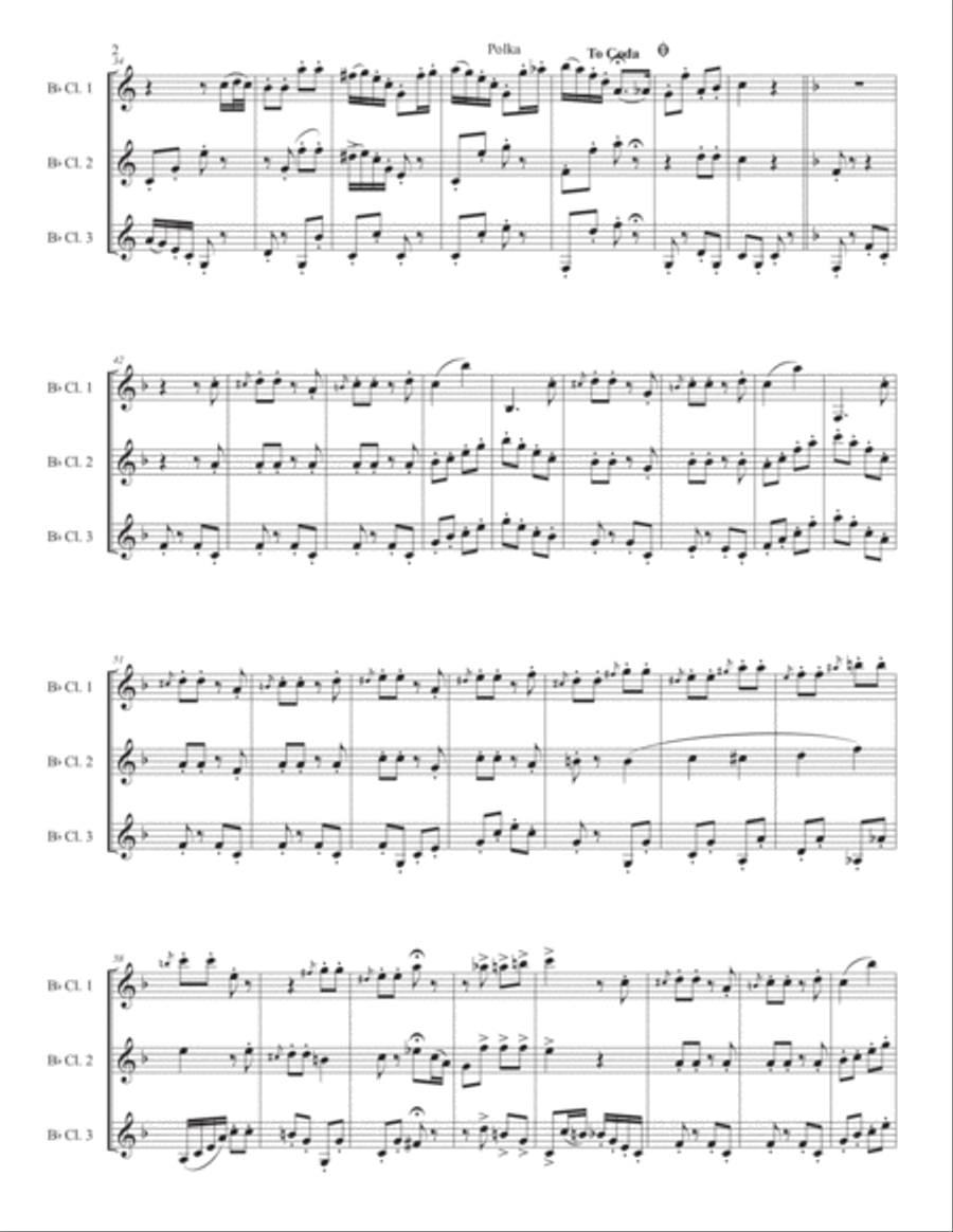 Polka for clarinet trio Clarinet Trio scores gallery preview page 2