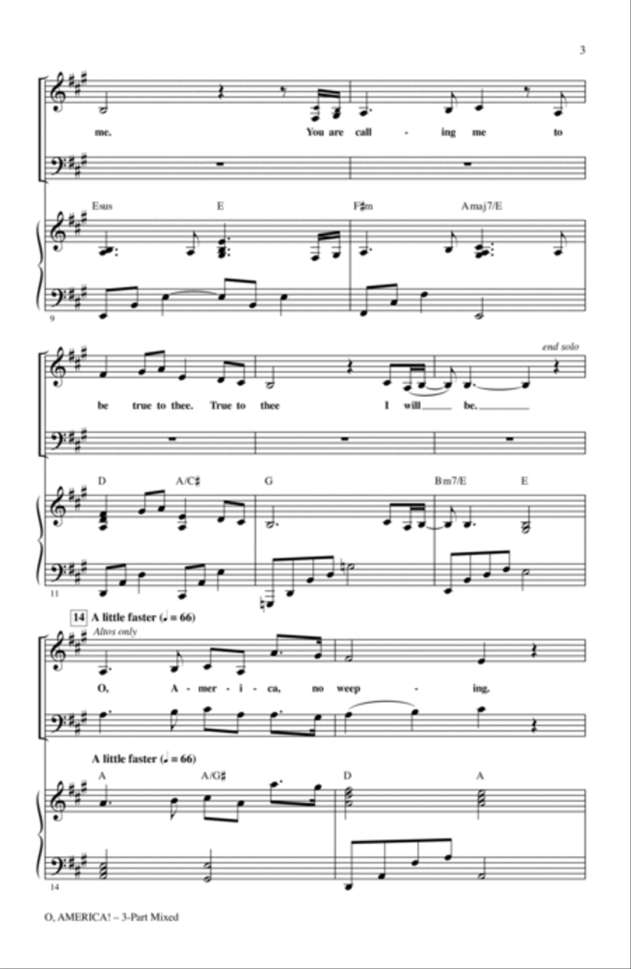 O, America! O, America! 3-Part scores gallery preview page 2